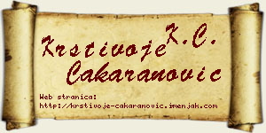 Krstivoje Čakaranović vizit kartica